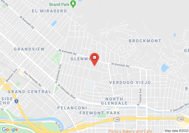 Google map image of Glendale, CA. 91202